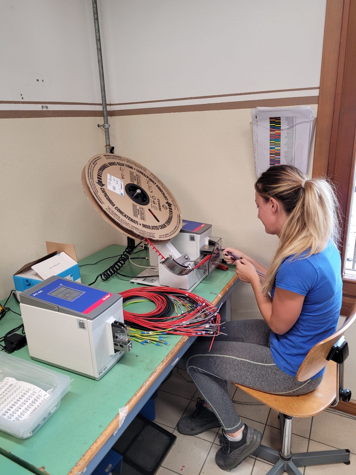 foto di lavorzione di cablaggio con attrezzatura nuova